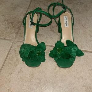 Steve Madden Green Floral Heeled Sandals